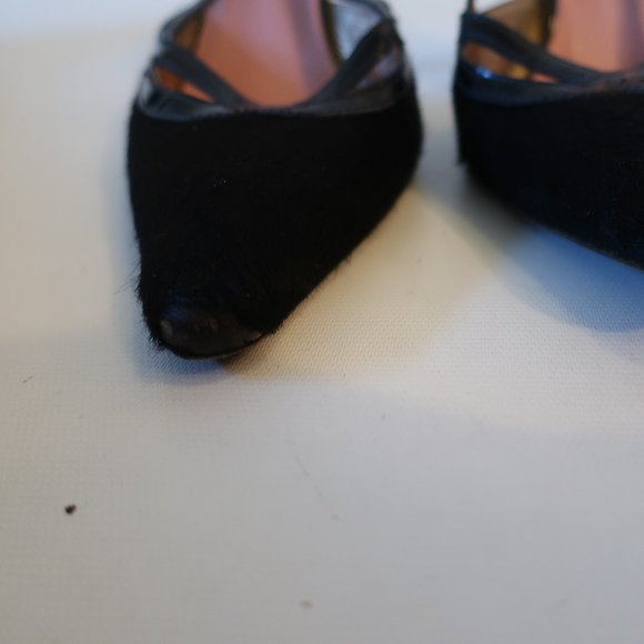 Womens D&G Dolce & Gabbana Black Pointy Leather Slingbacks 38.5 US/8.5 * - Picture 5 of 16